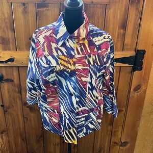 Company Collection size 12 vintage cropped shirt jacket vibrant colors